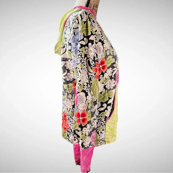 ANNE CARSON Women's 100% Silk Floral Print Hooded Jacket Medium | EUC - Picture 5 of 7